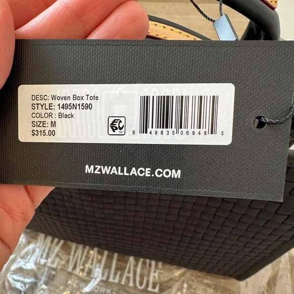 NWT MZ Wallace Black Medium Woven Box Tote. - Picture 7 of 16